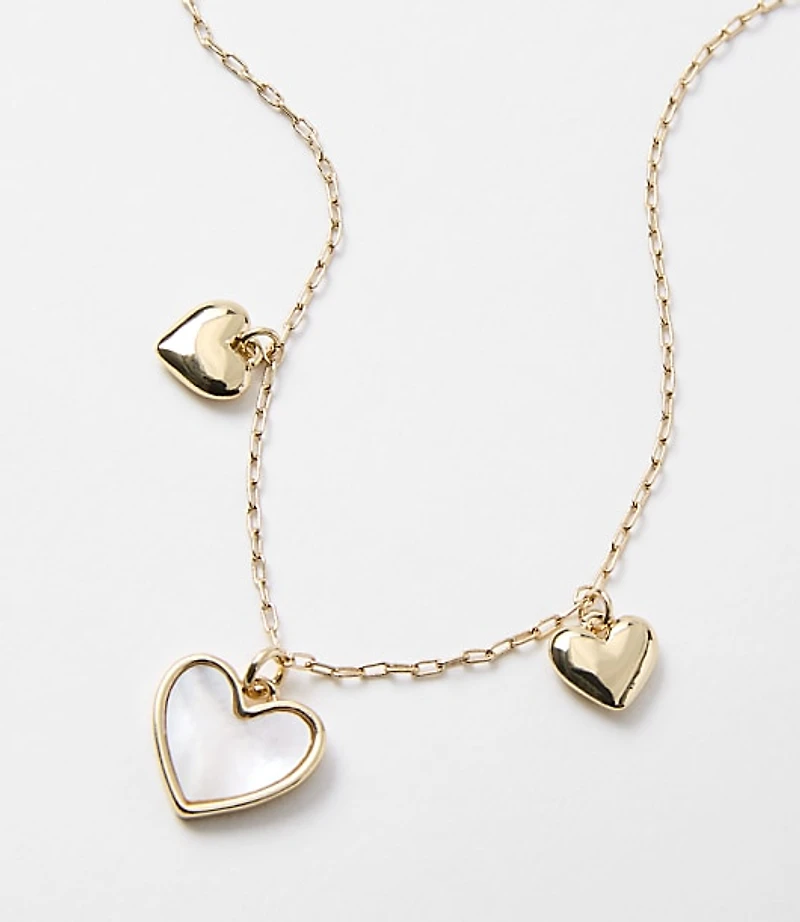 Mini Mother Of Pearl Heart Necklace