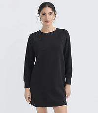 Lace Trim Sweatshirt Dress