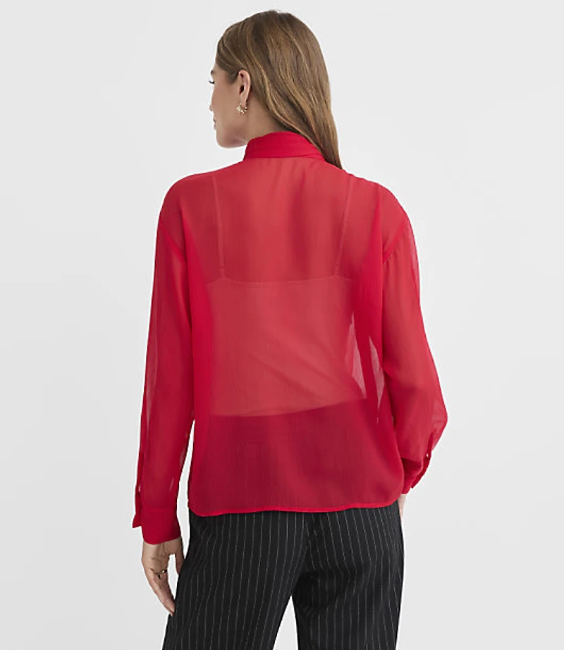 Button Bow Blouse