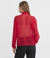 Button Bow Blouse