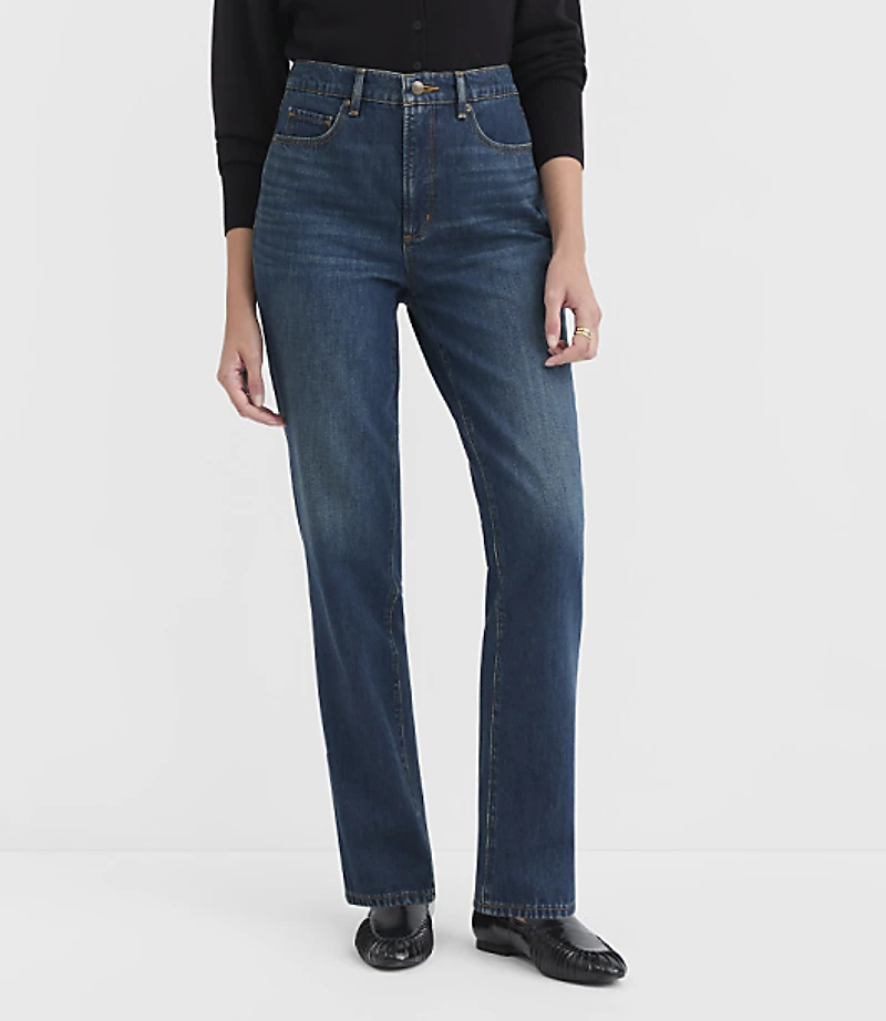 Rivete High Rise Stovepipe Jeans Authentic Dark Indigo Wash