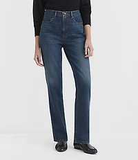 Rivete High Rise Stovepipe Jeans Authentic Dark Indigo Wash