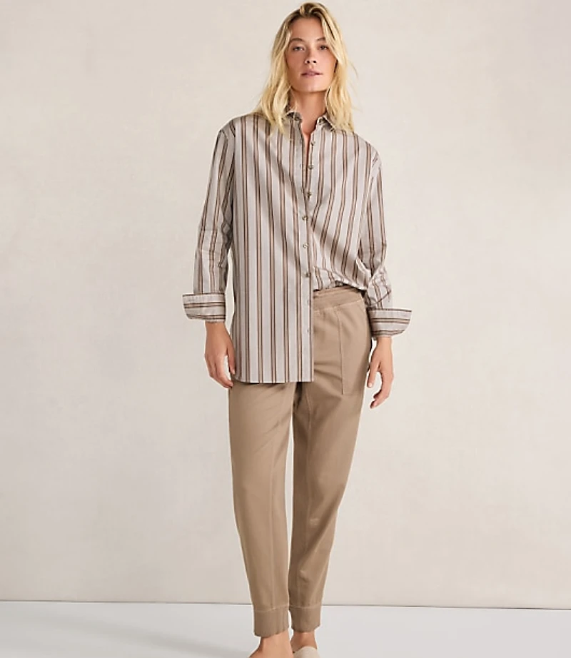Haven Well Within The Longer Length Daily Shirt Organic Cotton Poplin Modern Stripe