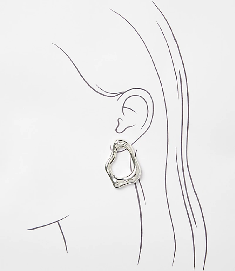 Molded Open Statement Stud Earrings