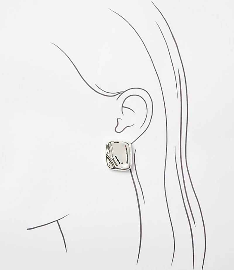 Molded Square Statement Stud Earrings