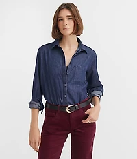 Petite Chambray Everyday Relaxed Pocket Shirt