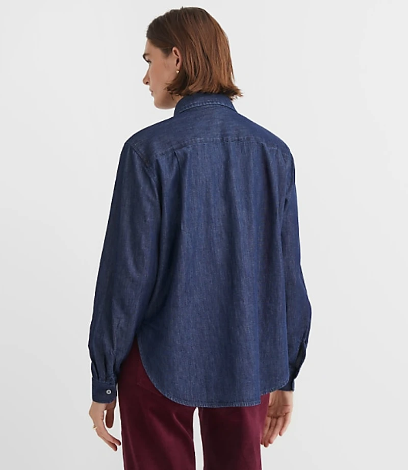 Petite Chambray Everyday Relaxed Pocket Shirt