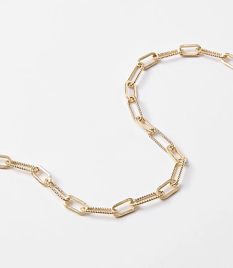 Textured Chain Link Necklace