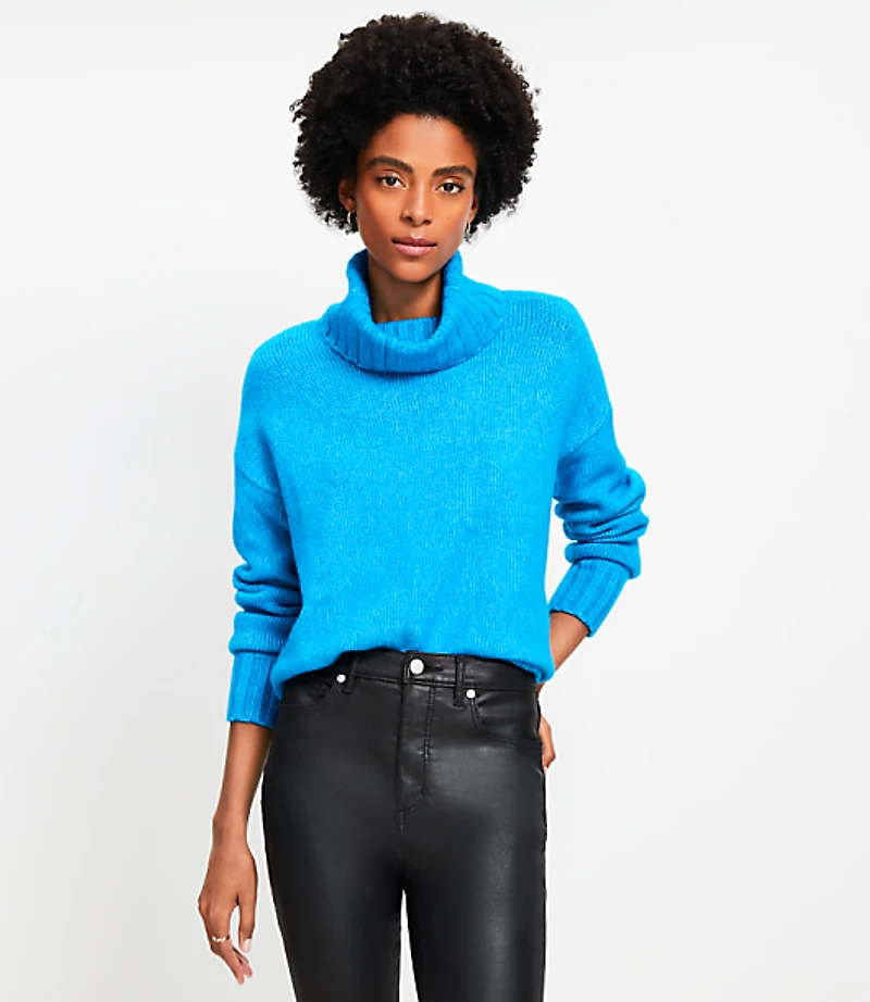Fuzzy Cowl Neck Sweater
