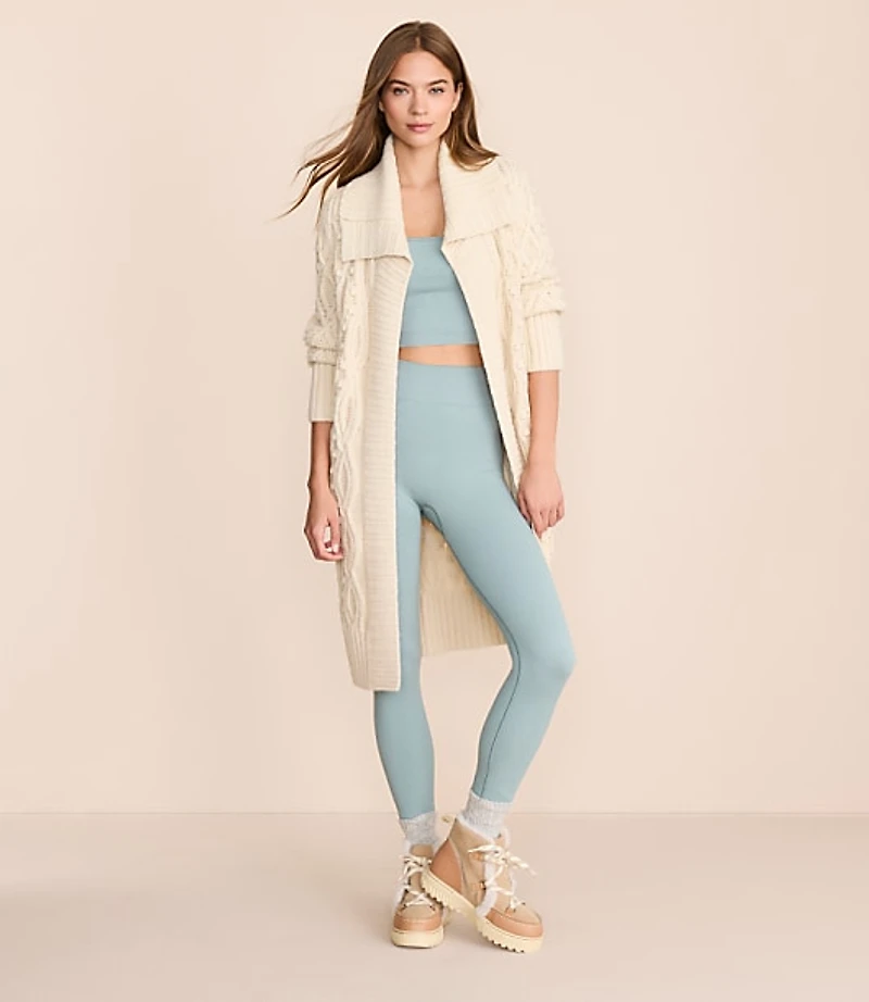 Lou & Grey Cable Maxi Open Cardigan