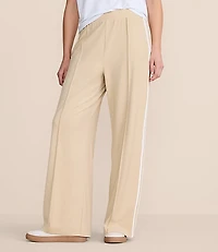 Lou & Grey Double Stripe Pintucked Luvstretch Wide Leg Pants