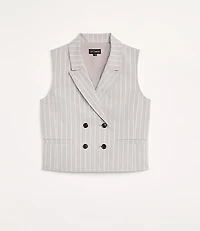 Petite LOFT Versa Striped Seasonless Stretch Double Breasted Vest