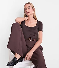 Petite LOFT Versa 360 Knit Square Neck Tee