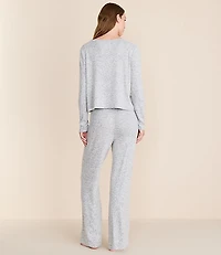 Heathered Henley Wide Leg Pajama Set
