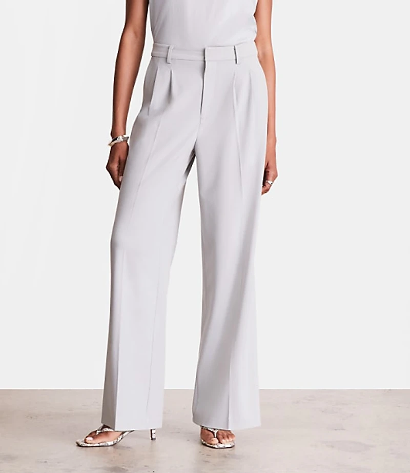 LOFT Versa Seasonless Stretch Double Pleat Wide Leg Pants