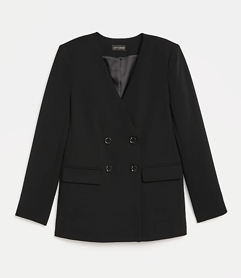 LOFT Versa Crepe Drape Collarless Blazer