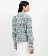 Petite Marled Ribbed Mock Neck Sweater