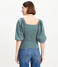 Ruched Bubble Sleeve Top