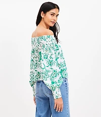Floral Smocked Off The Shoulder Top