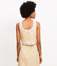 Floral Eyelet Poplin Tank Top