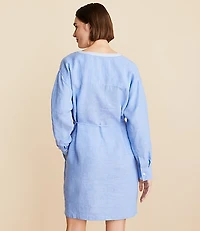 Lou & Grey Crosshatch Linen Pocket Shirtdress