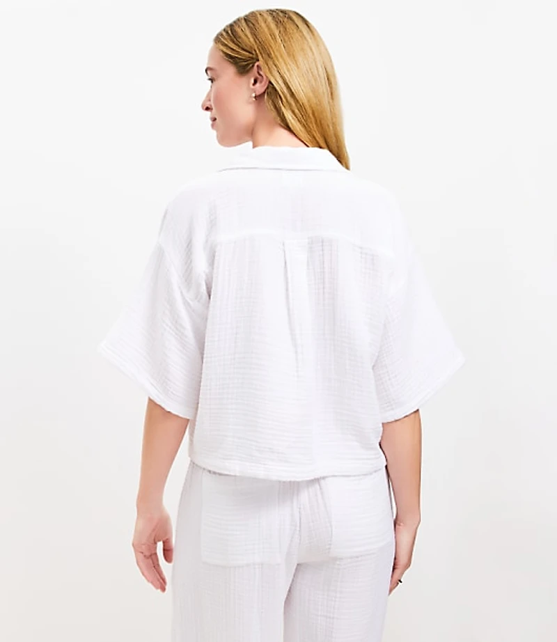 LOFT Beach Triple Cloth Popover Shirt
