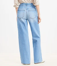 Curvy Seamed Wide Leg Jeans in Bright Authentic Indigo