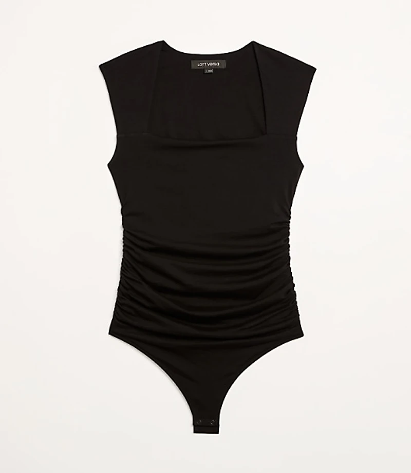 LOFT Versa 360 Knit Ruched Square Neck Bodysuit