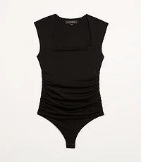 LOFT Versa 360 Knit Ruched Square Neck Bodysuit