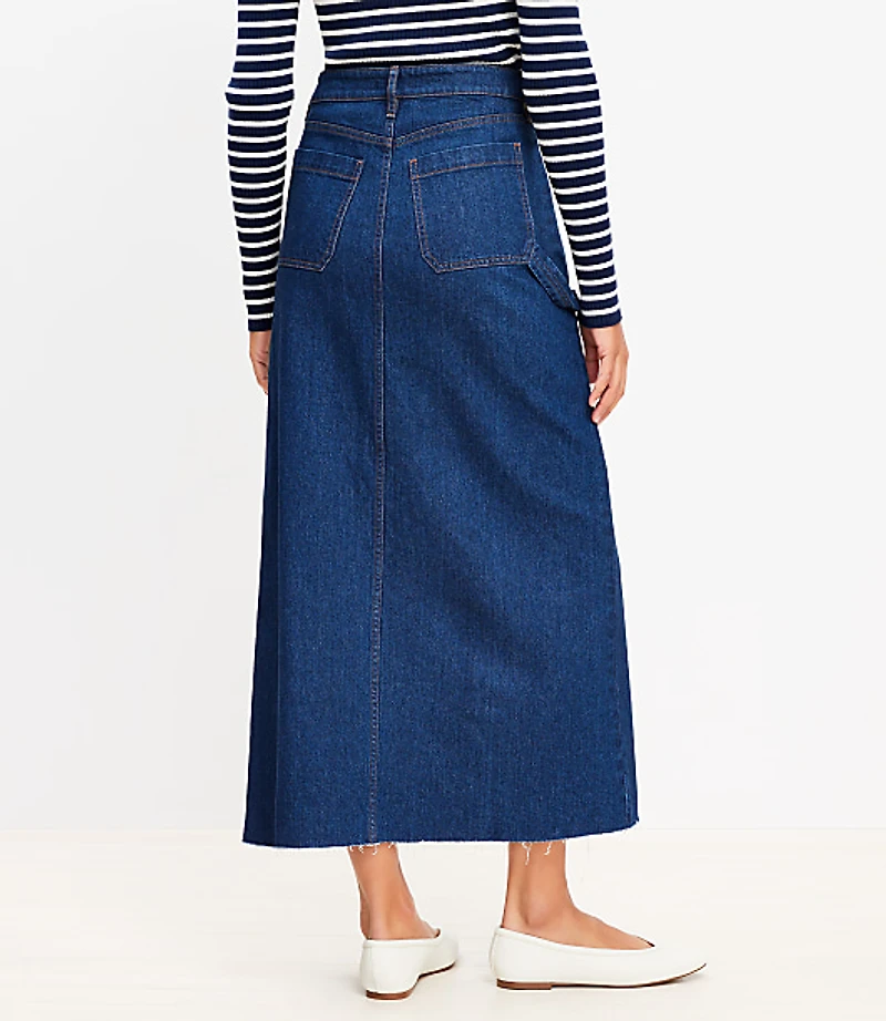Denim Utility Maxi Skirt