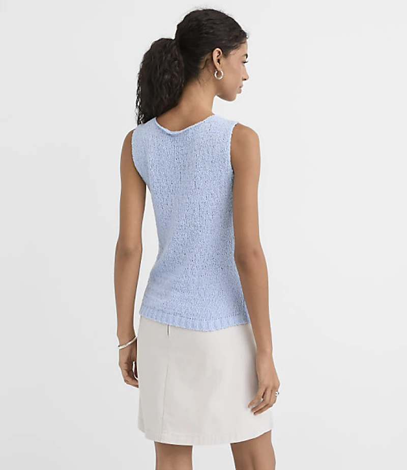Textured Boatneck Sweater Tank
