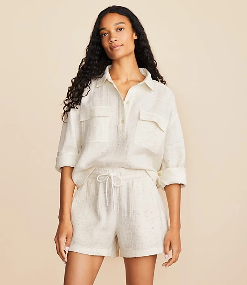 Lou & Grey Flecked Triple Cloth Pocket Shirt