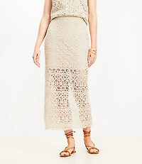 Scalloped Crochet Midi Skirt