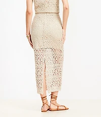 Scalloped Crochet Midi Skirt