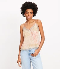 Floral Lace Trim V-Neck Cami
