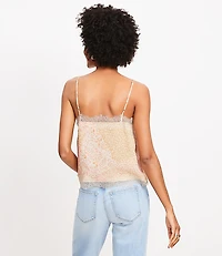 Floral Lace Trim V-Neck Cami