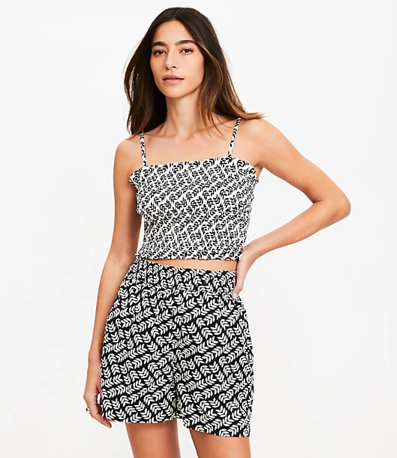 LOFT Beach Leafed Poplin Smocked Cami