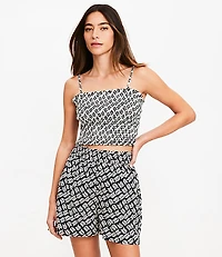 LOFT Beach Leafed Poplin Smocked Cami