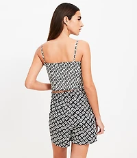 LOFT Beach Leafed Poplin Smocked Cami