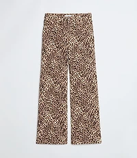 High Rise Wide Leg Jeans Leopard Print