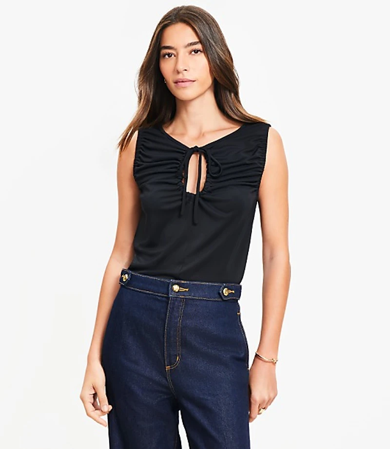 Tie Keyhole Top