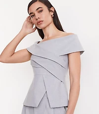 LOFT Versa Seasonless Stretch Asymmetrical Off The Shoulder Top