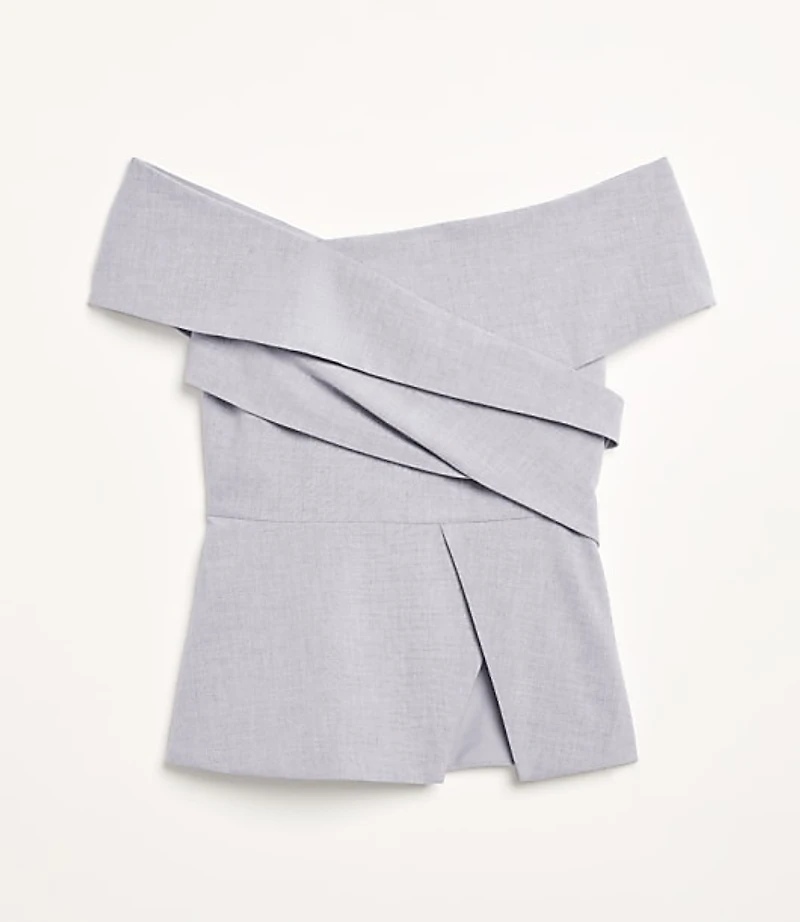 LOFT Versa Seasonless Stretch Asymmetrical Off The Shoulder Top