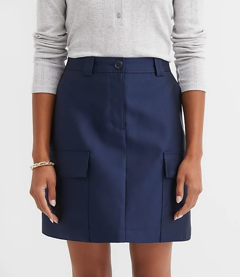 Satin Utility Mini Skirt