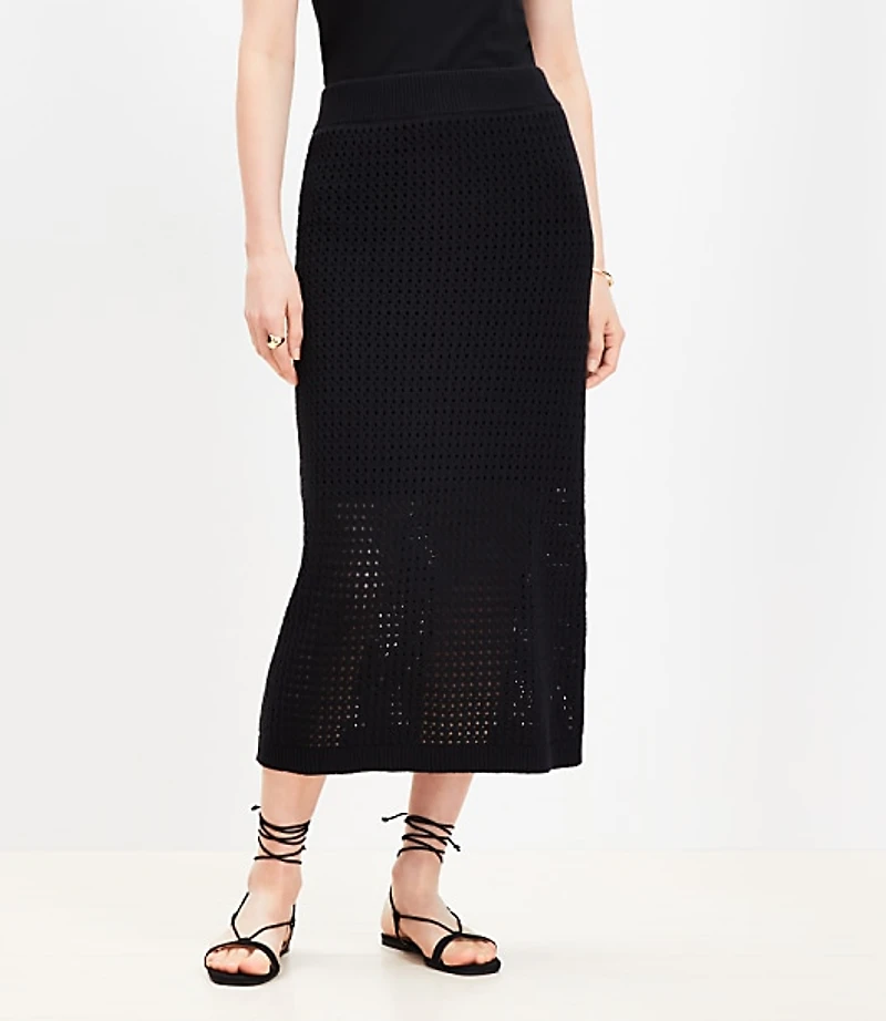 Petite Textured Midi Sweater Skirt