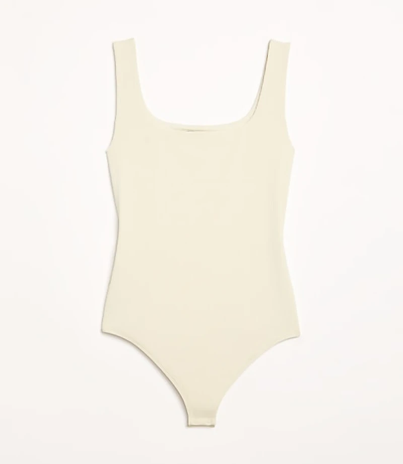 Petite LOFT Versa Ribbed Square Neck Bodysuit