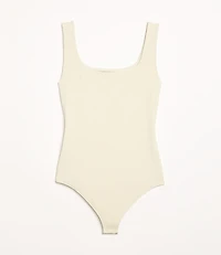 Petite LOFT Versa Ribbed Square Neck Bodysuit