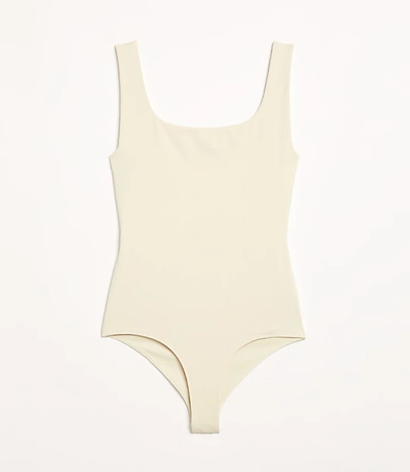 Petite LOFT Versa Ribbed Square Neck Bodysuit
