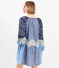 Petite Lace Paisley Tie Mini Pocket Dress