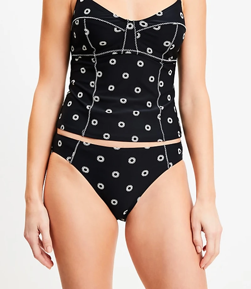 LOFT Beach Dotted Zig Zag Stitch Bikini Bottom